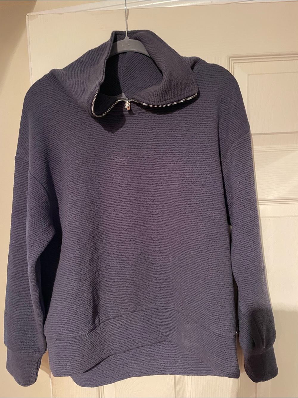 Calia Half-Zip Textured Pullover Sweater - dark purple